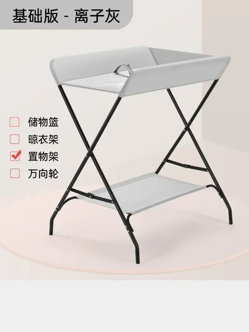 Diaper-Changing Table Baby Care Desk Multifunctional Foldable Massage Touch Newborn Baby Bath Bed Change Diaper-Changing Table