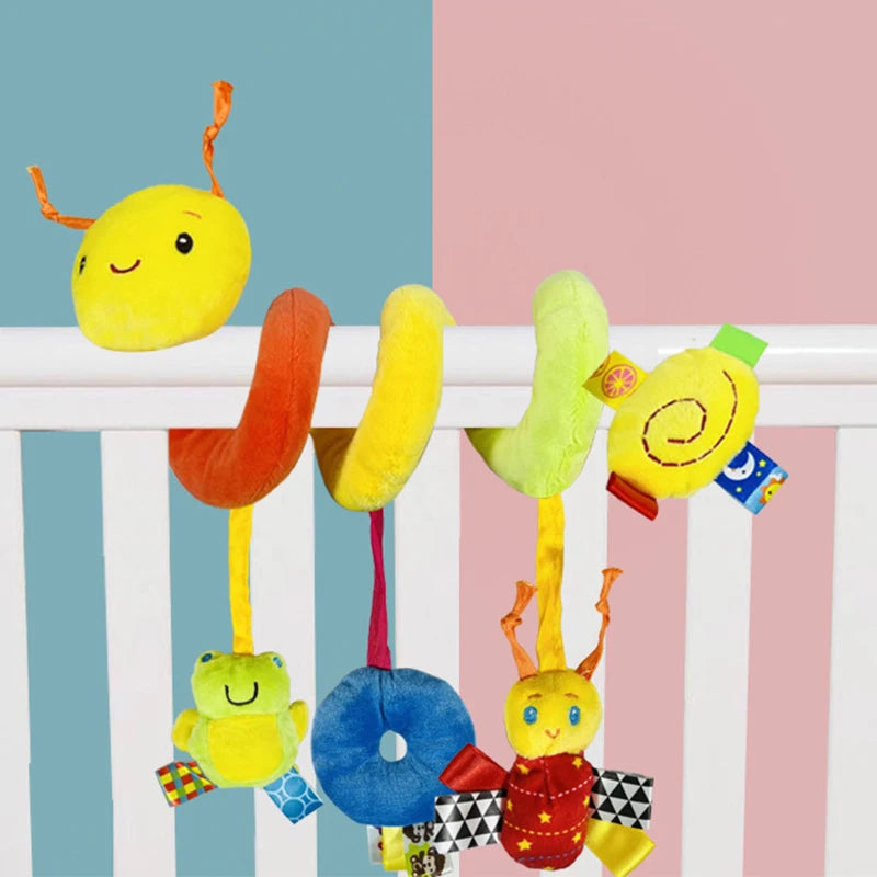 Baby Crib Hanging Rattles Toys Car Seat Toy Soft Mobiles Stroller Crib Cot Spiral Toy Pram Hanging Dolls for Babies Newborn Gift