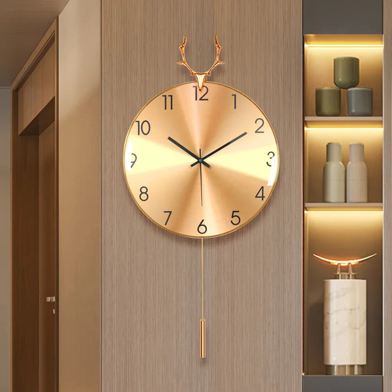 Nordic Luxury Wall Clock for Home, Swing Clock, Minimalist Modern Circular Watch, Art Quartz Hanging Home Watch