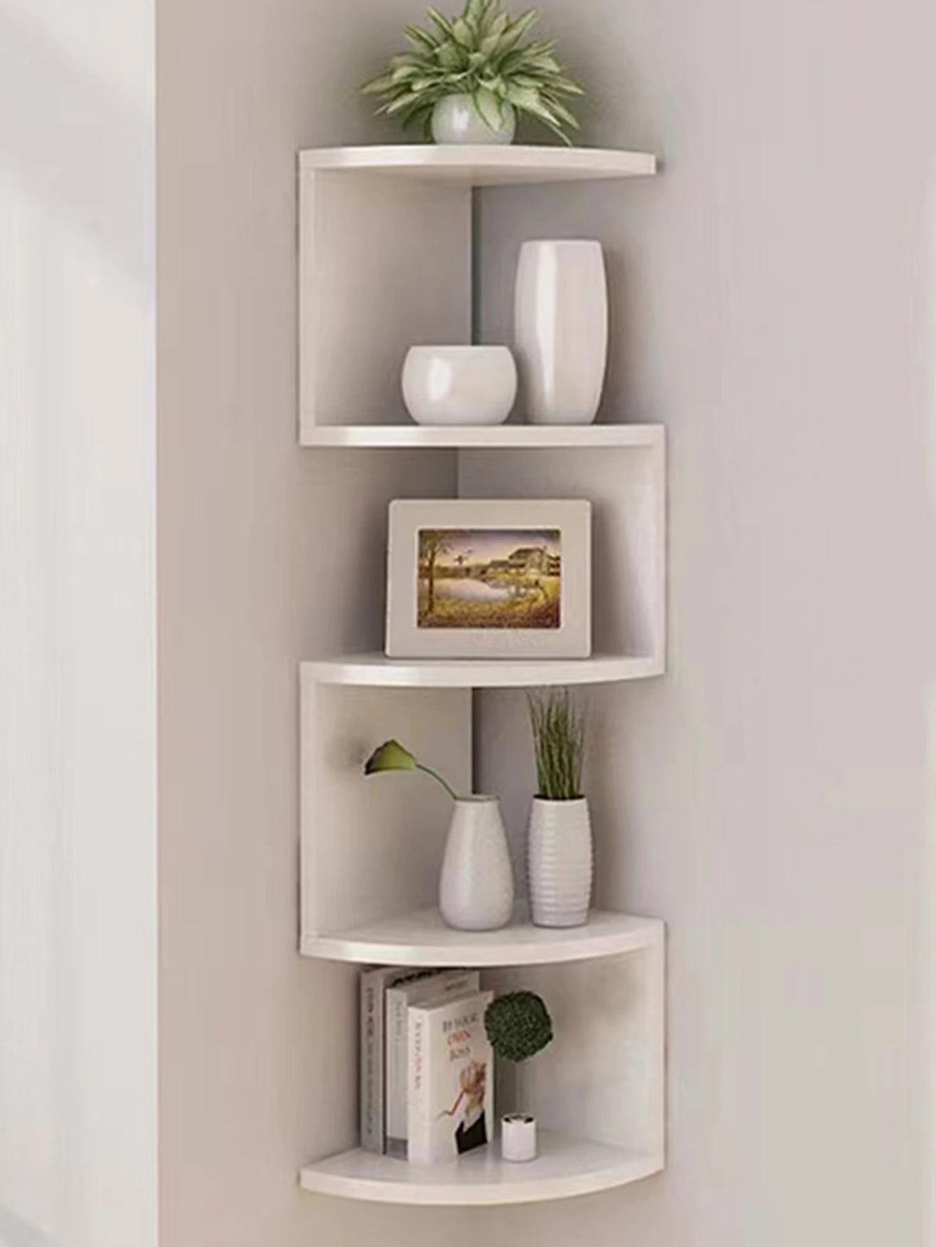 2/4/5-Layers Shelf Corner Floating Shelves Wall Shelf Corner Bookshelf Home Kitchen Organizers Storage Living Room Decorations