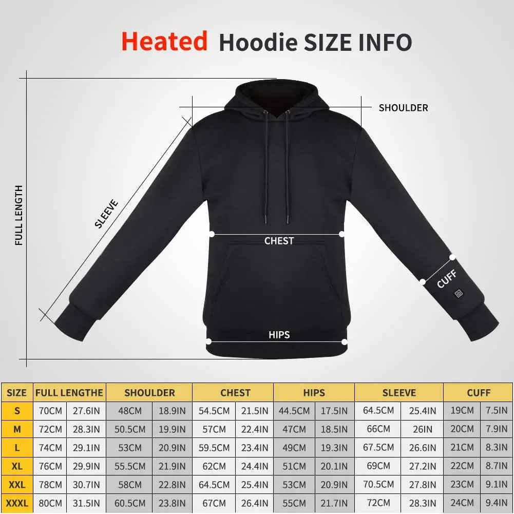 Women Outdoor Electric USB Heating Sweaters Hoodies Men Winter Warm Heated Clothes Charging Heat Jacket Sportswear