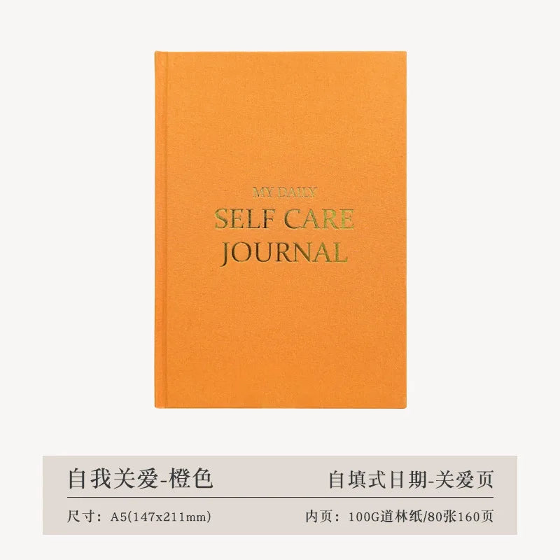 A5 SELF CARE JOURNAL Gratitude Diary Happiness Diary English Version Cloth Covered Hot Stamping Office Notebook