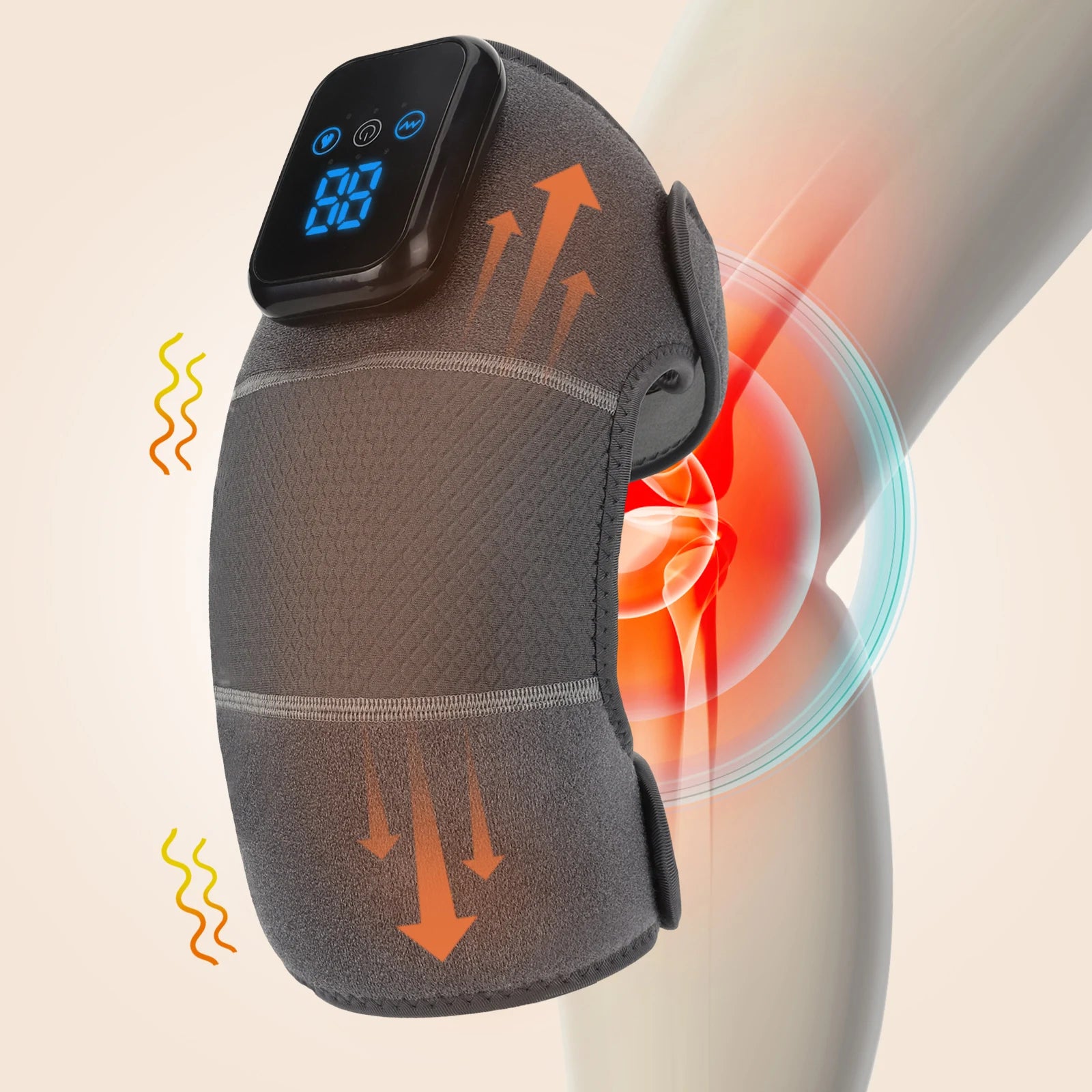 Knee Massager Vibration Heated Knee Massager 3 Mode Adjustable Electric Heating Knee Pad USB Heated Knee Brace Wrap Pain Relief