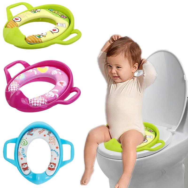 Children'S Toilet Seat plus Size Cartoon Soft Baby Toilet Seat Portable Male and Female Baby Toilet Training Toilet Chair